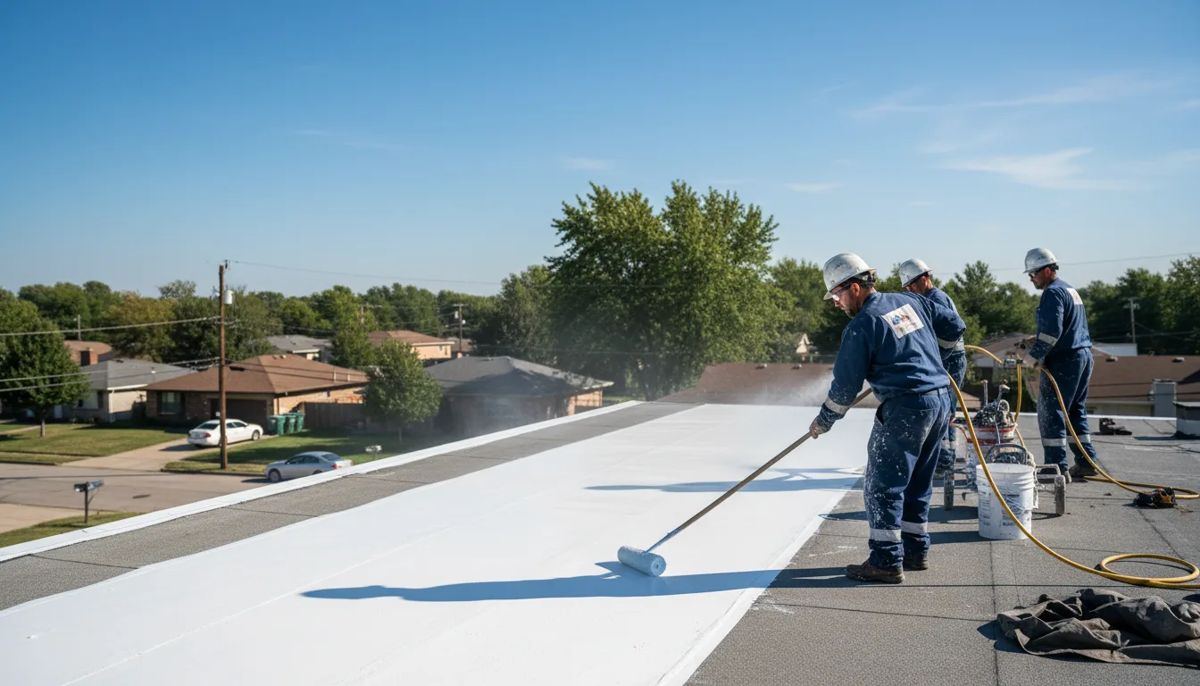 Commercial roof coating in Rochester, TX near me